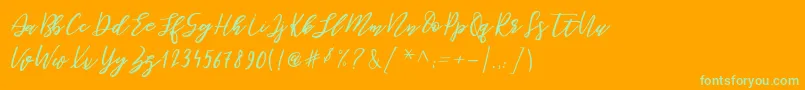 BePerky Regular Font – Green Fonts on Orange Background