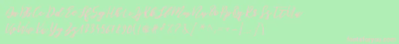 BePerky Regular Font – Pink Fonts on Green Background