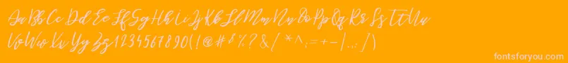BePerky Regular Font – Pink Fonts on Orange Background