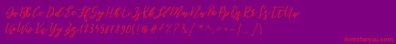 BePerky Regular Font – Red Fonts on Purple Background