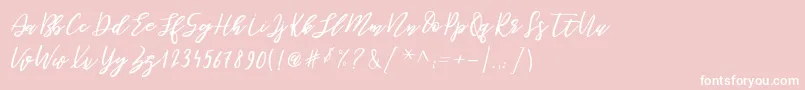 BePerky Regular-Schriftart – Weiße Schriften auf rosa Hintergrund