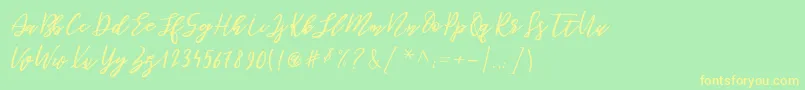 BePerky Regular Font – Yellow Fonts on Green Background