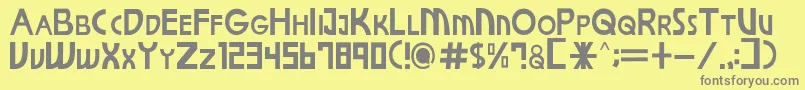 フォントBeqo Regular – 黄色の背景に灰色の文字