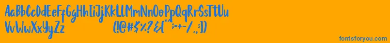 Berallya-fontti – siniset fontit oranssilla taustalla