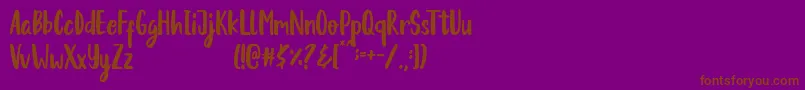 Berallya-Schriftart – Braune Schriften auf violettem Hintergrund