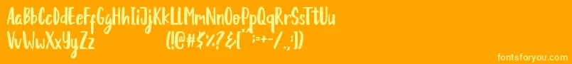 Berallya-fontti – keltaiset fontit oranssilla taustalla