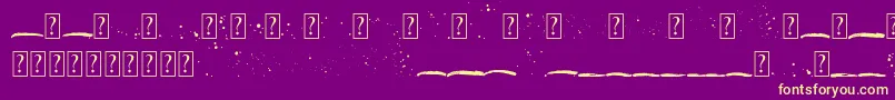 Fonte Beranak Swashes – fontes amarelas em um fundo roxo