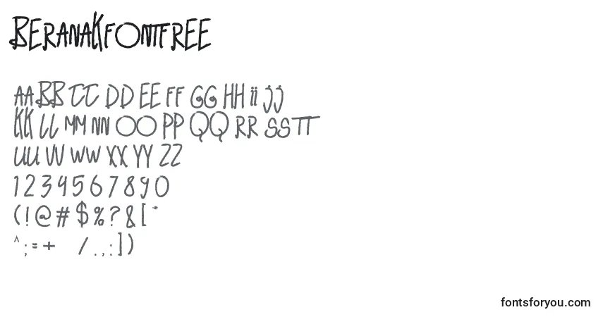 BeranakFontFREE Font – alphabet, numbers, special characters