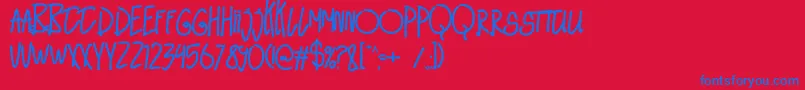 BeranakFontFREE Font – Blue Fonts on Red Background