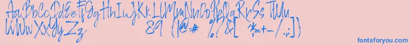 BERASH Font – Blue Fonts on Pink Background