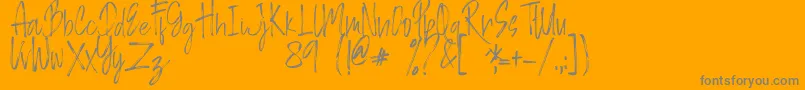 フォントBERASH – オレンジの背景に灰色の文字