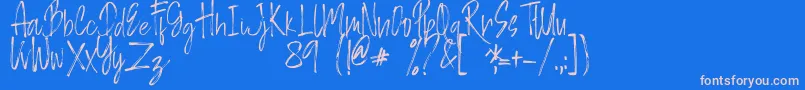 フォントBERASH – ピンクの文字、青い背景