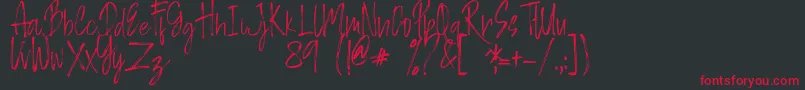 BERASH-Schriftart – Rote Schriften auf schwarzem Hintergrund