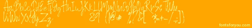 BERASH Font – Yellow Fonts on Orange Background