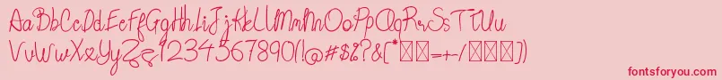 Berather-Schriftart – Rote Schriften auf rosa Hintergrund