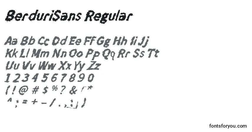 Schriftart BerduriSans Regular – Alphabet, Zahlen, spezielle Symbole