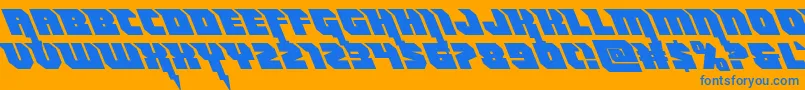 Thundertitanleft Font – Blue Fonts on Orange Background