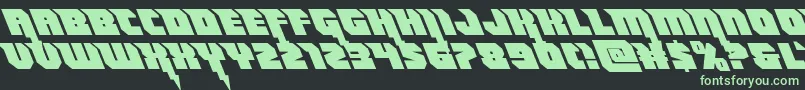 Thundertitanleft Font – Green Fonts on Black Background