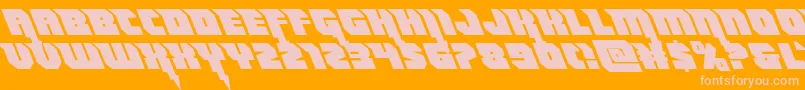 Thundertitanleft-Schriftart – Rosa Schriften auf orangefarbenem Hintergrund