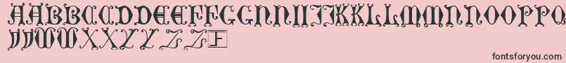 Fonte CurledSerif – fontes pretas em um fundo rosa