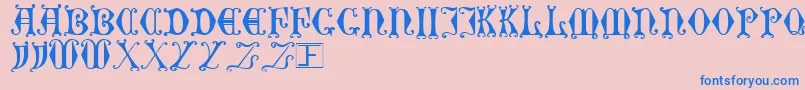 Fonte CurledSerif – fontes azuis em um fundo rosa