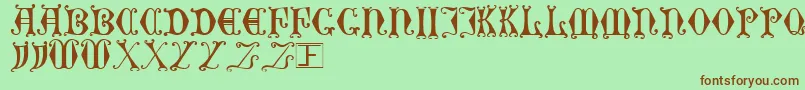 Fonte CurledSerif – fontes marrons em um fundo verde