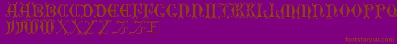 CurledSerif-Schriftart – Braune Schriften auf violettem Hintergrund