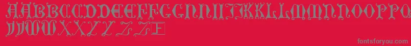 Fonte CurledSerif – fontes cinzas em um fundo vermelho