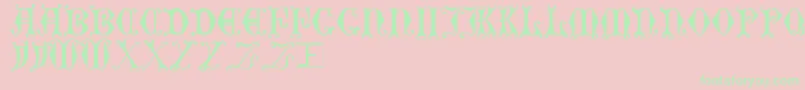 フォントCurledSerif – ピンクの背景に緑の文字