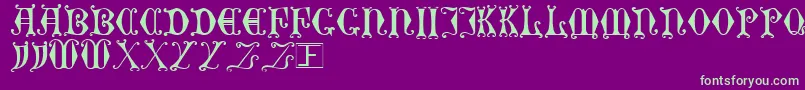 CurledSerif-fontti – vihreät fontit violetilla taustalla