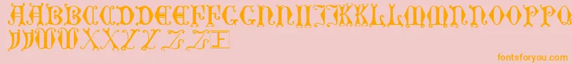 Fonte CurledSerif – fontes laranjas em um fundo rosa