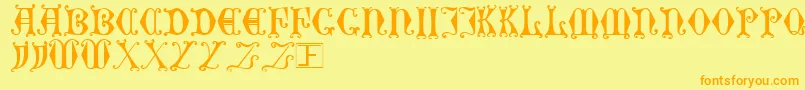 CurledSerif Font – Orange Fonts on Yellow Background