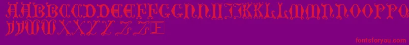 CurledSerif-fontti – punaiset fontit violetilla taustalla