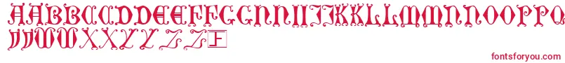 フォントCurledSerif – 白い背景に赤い文字
