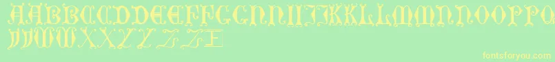 CurledSerif Font – Yellow Fonts on Green Background
