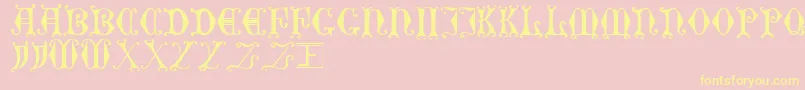 CurledSerif-Schriftart – Gelbe Schriften auf rosa Hintergrund