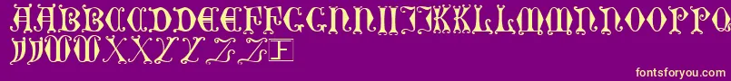 CurledSerif Font – Yellow Fonts on Purple Background