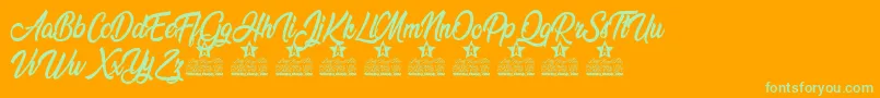 Beredith Personal use Font – Green Fonts on Orange Background