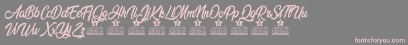 Beredith Personal use Font – Pink Fonts on Gray Background