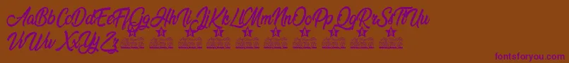 Beredith Personal use Font – Purple Fonts on Brown Background