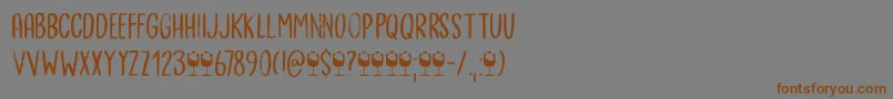 Weitere Informationen zur Bergie Seltzer DEMO-Schriftart Bergie Seltzer DEMO-Schriftart – Braune Schriften auf grauem Hintergrund