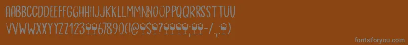 Шрифт Bergie Seltzer DEMO – серые шрифты на коричневом фоне