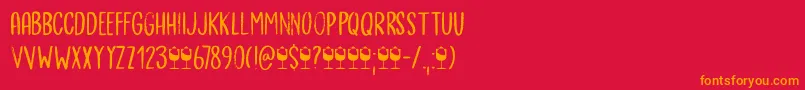 Bergie Seltzer DEMO Font – Orange Fonts on Red Background