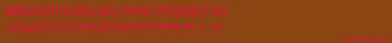 Bergie Seltzer DEMO Font – Red Fonts on Brown Background
