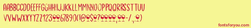 Bergie Seltzer DEMO Font – Red Fonts on Yellow Background