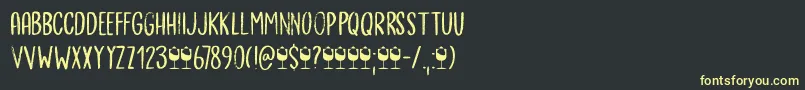 Bergie Seltzer DEMO Font – Yellow Fonts on Black Background