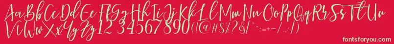 Berhilda Font – Green Fonts on Red Background