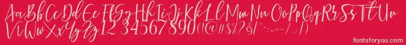 Berhilda Font – Pink Fonts on Red Background