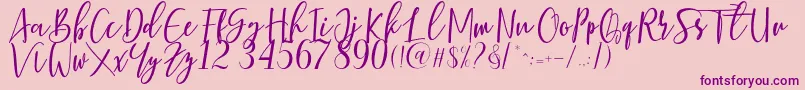 フォントBerhilda – ピンクの背景に紫のフォント