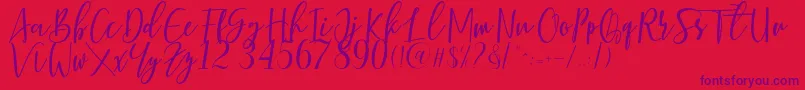 フォントBerhilda – 赤い背景に紫のフォント